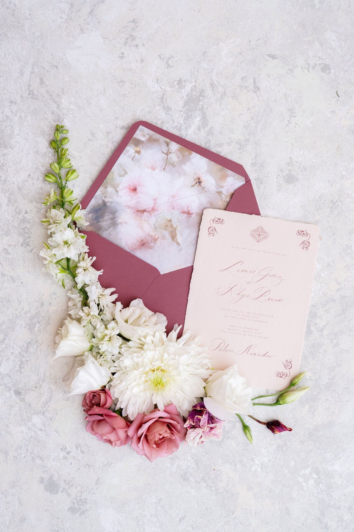 Custom stationery for Palais Namaskar Morocco for a destination wedding photographed by Italy photographer
