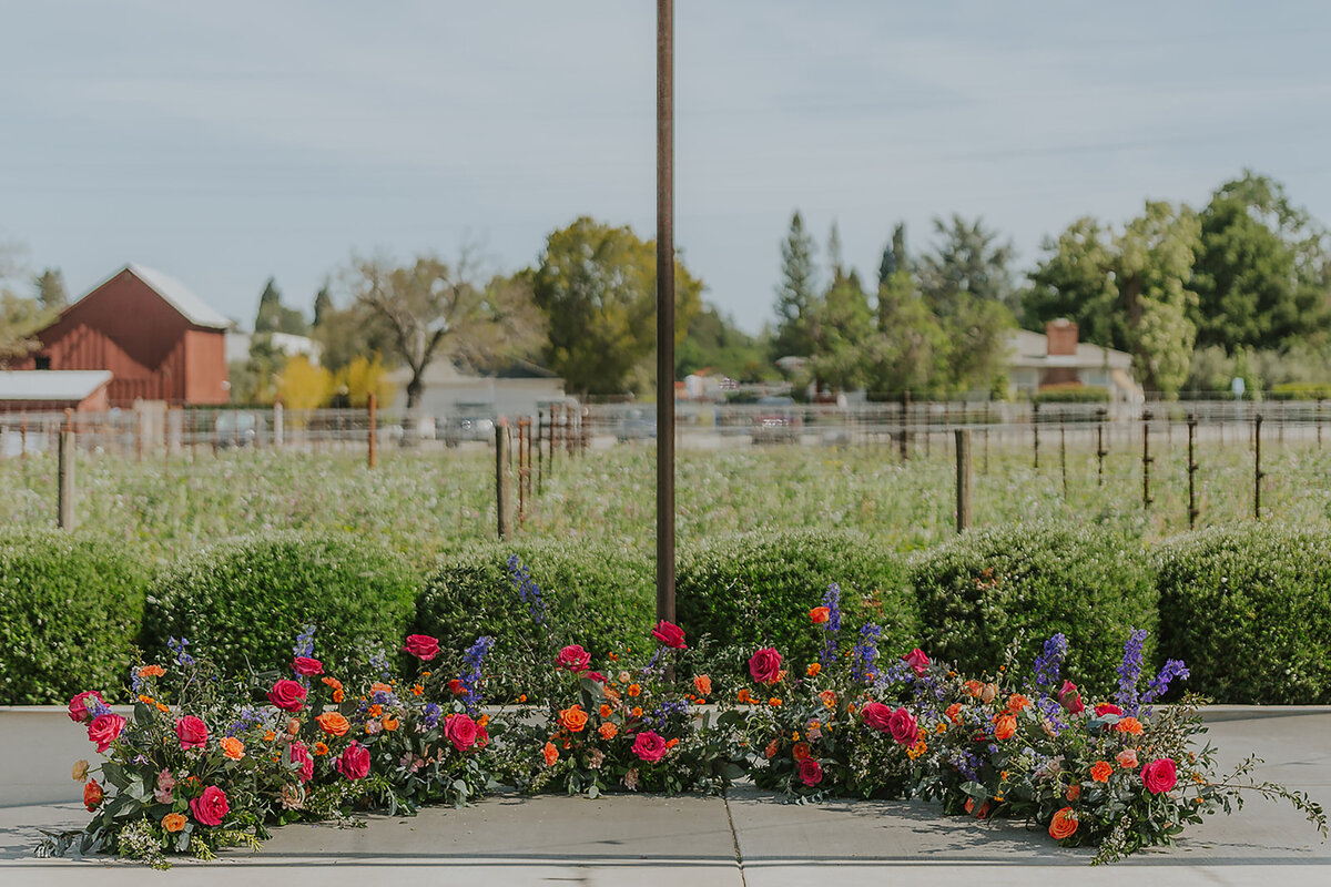 colorful half circle arch