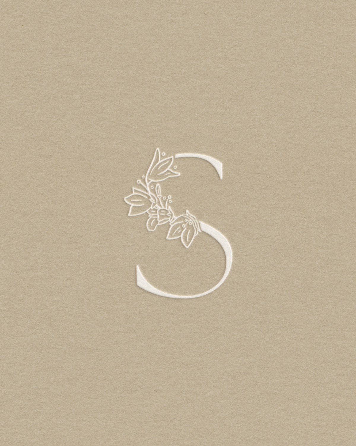 refined monogram and logo design with native floral illustration details