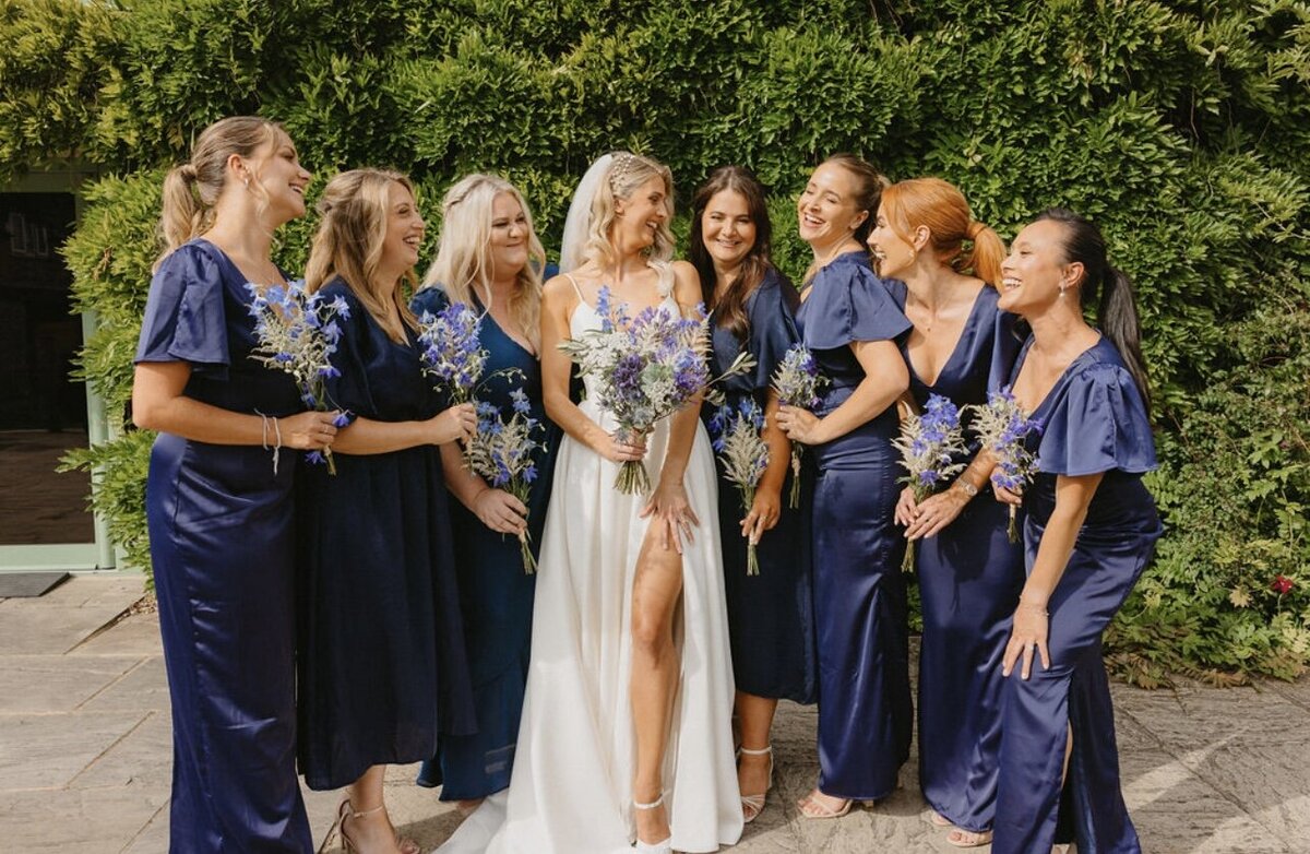 glowing bride and bridesmaid makeup