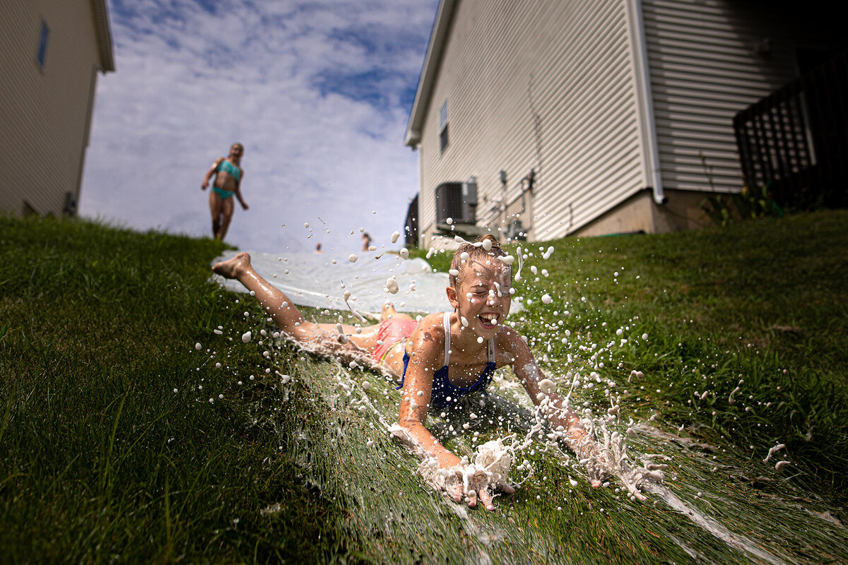 backyard slip n slide with soap