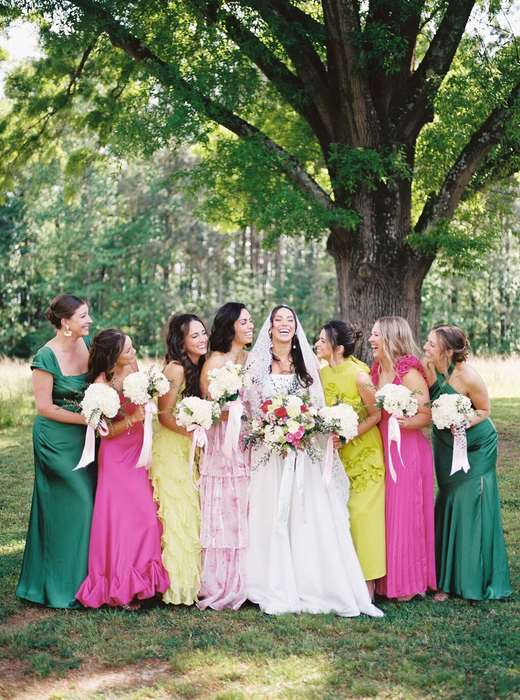 raleigh film wedding photographer bridal party