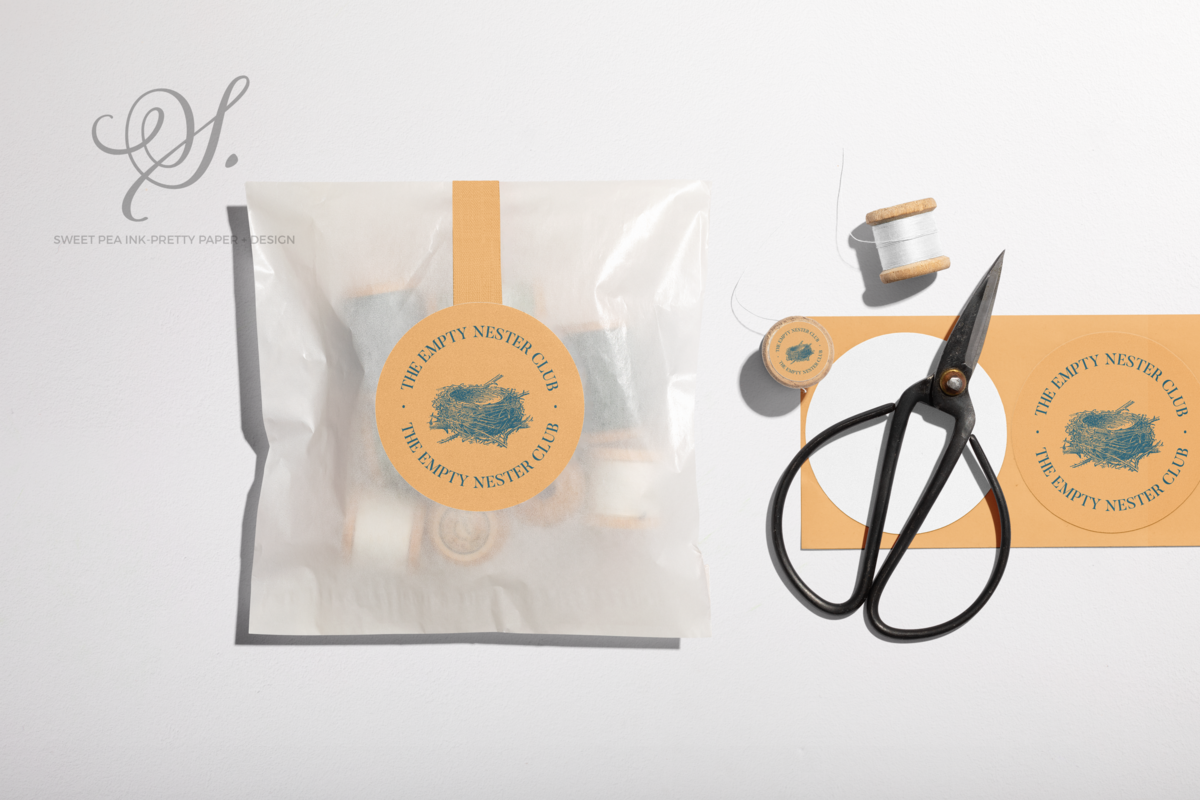 Sweet Pea Ink Creative | Brand Identity - orange stickers and scissors