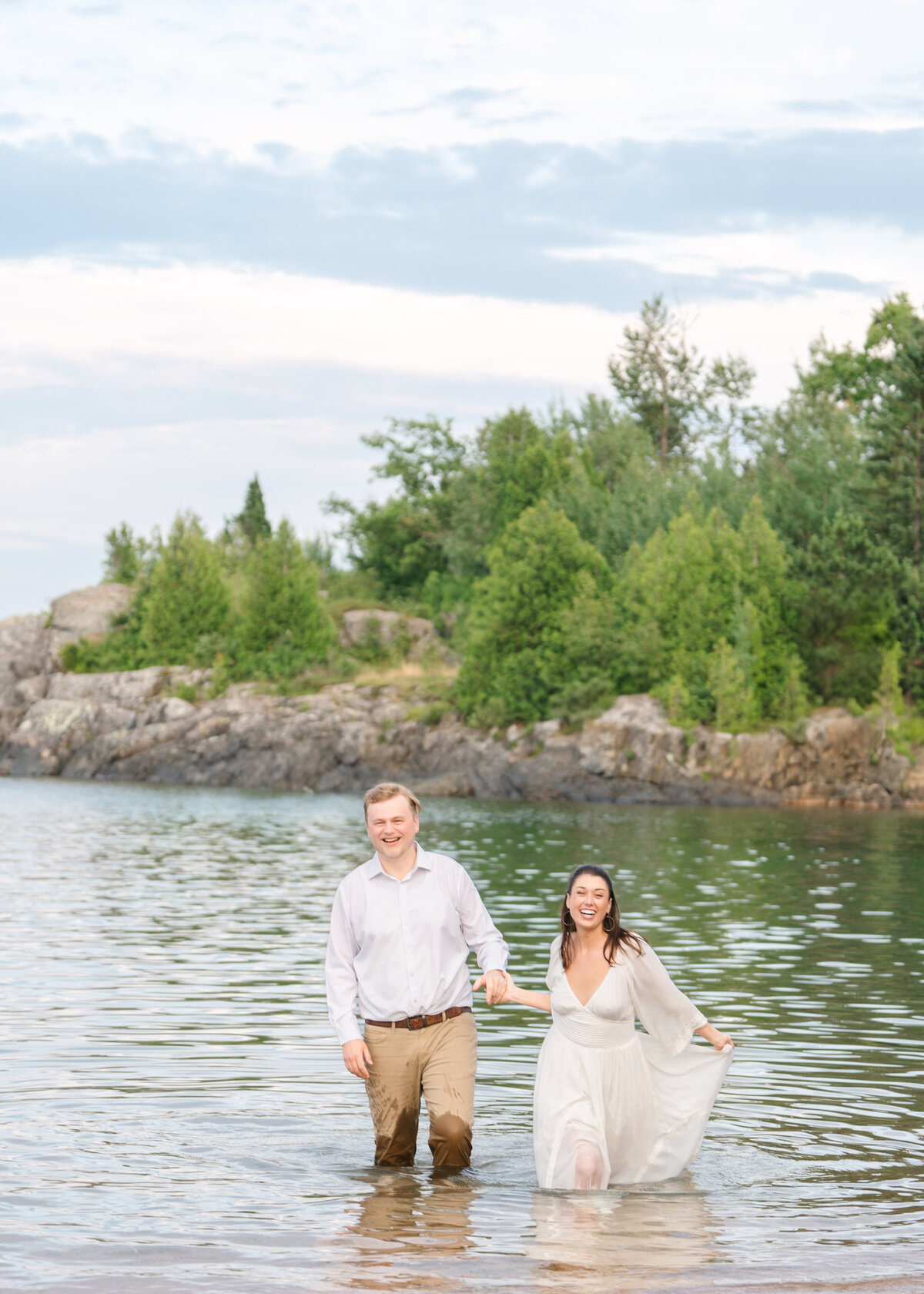 lake superior engagement session at mccartys cove in marquette