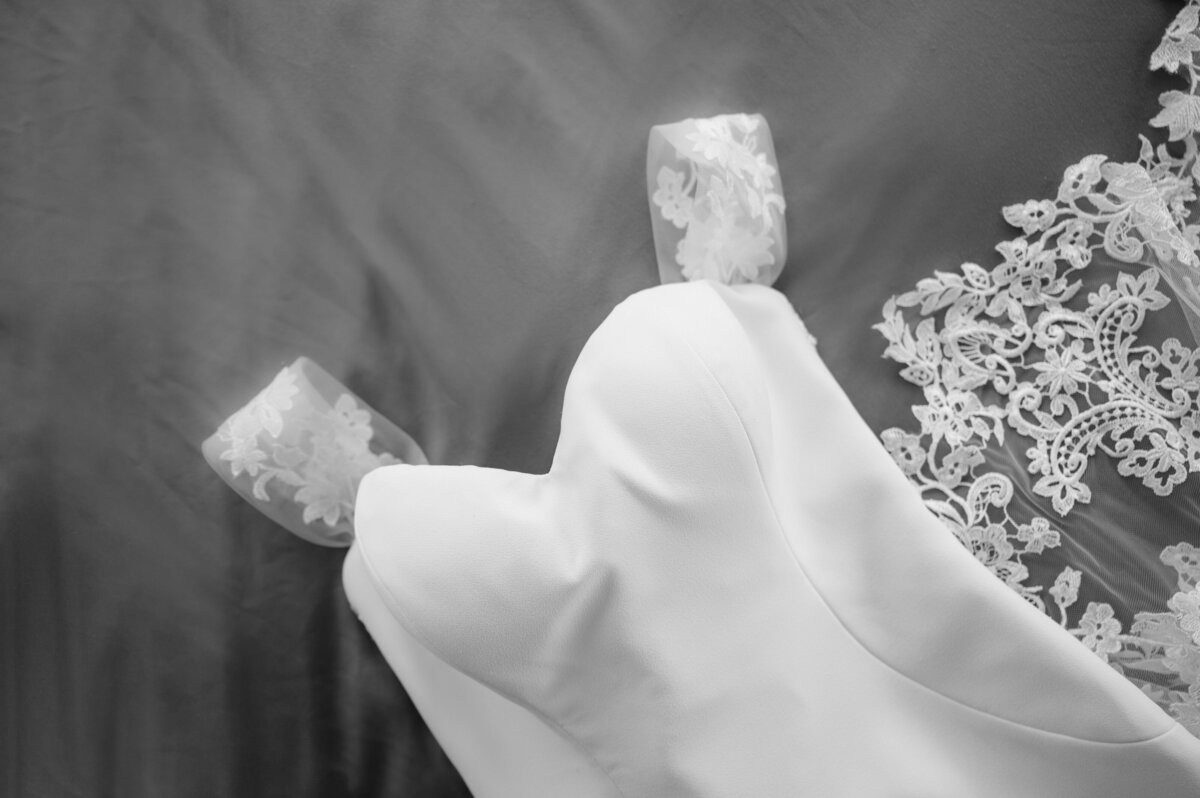 bride touching groom on the face