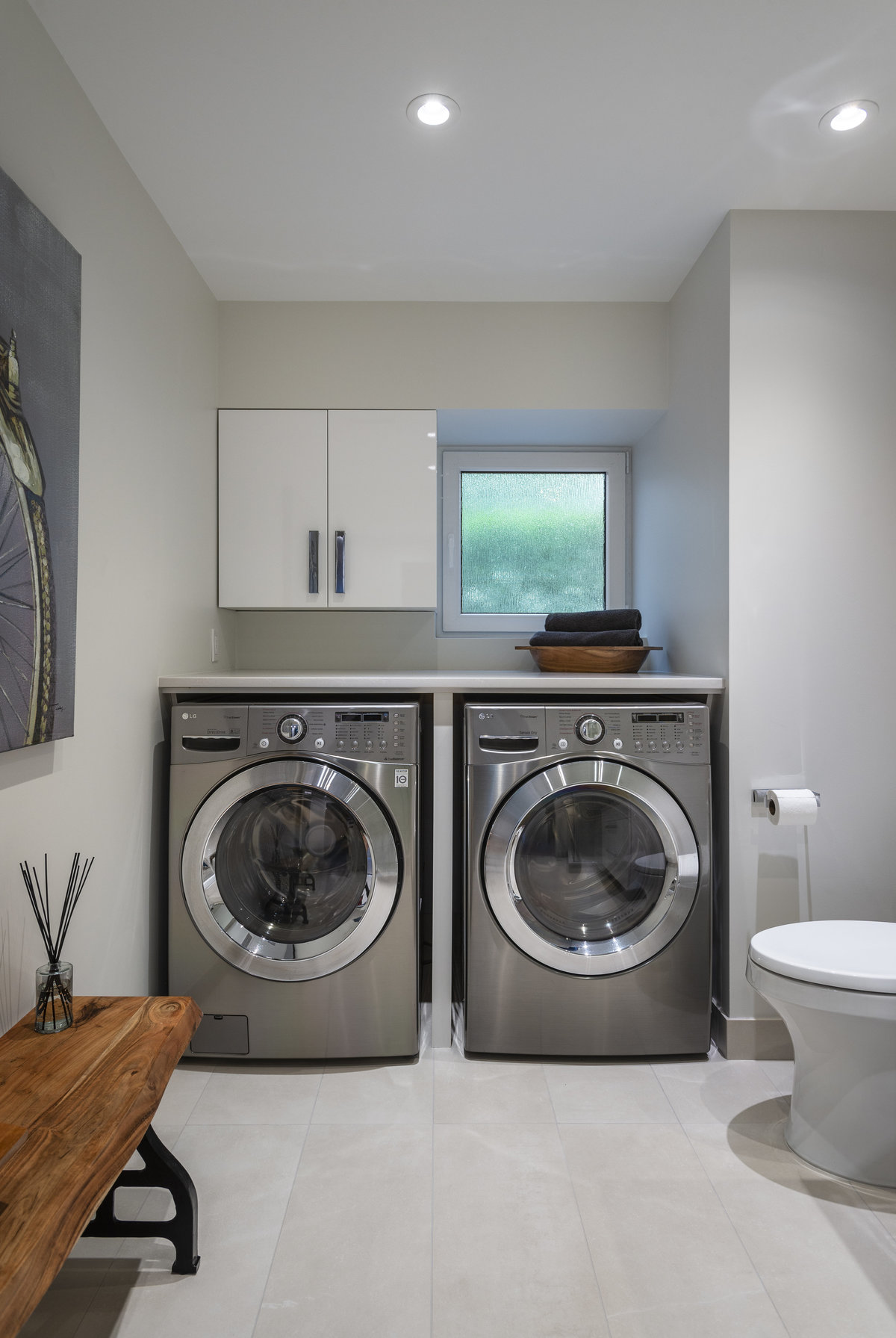 silver washer and dryer