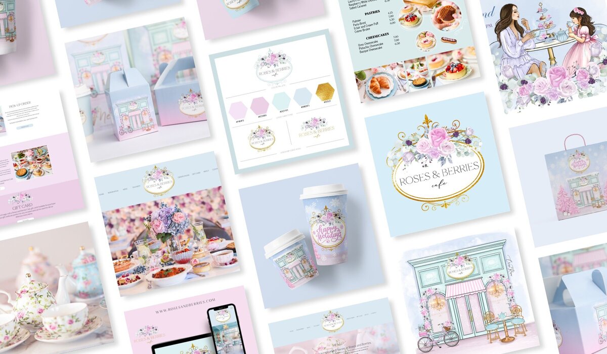 brand design for a pastel coffee shop22