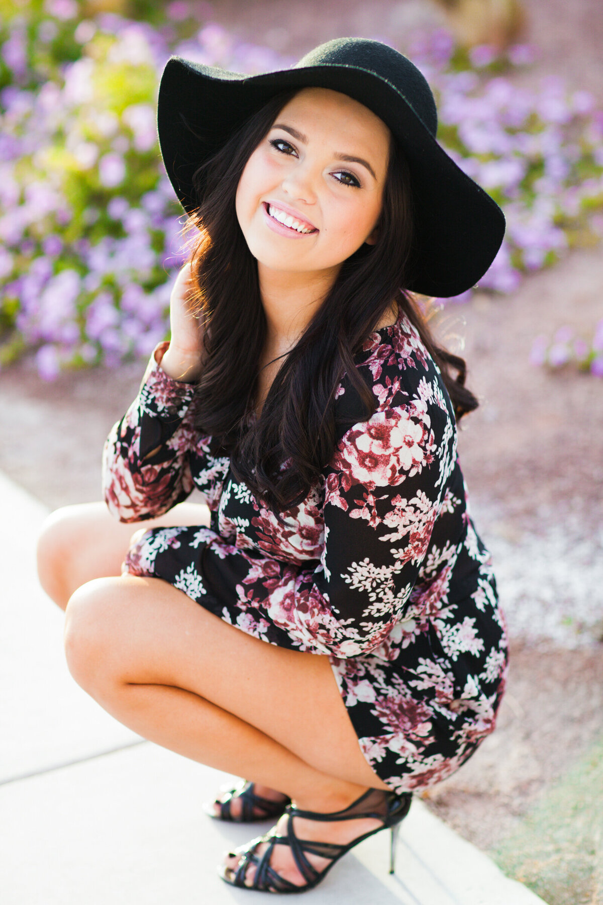 high school senior girl posing in Tempe