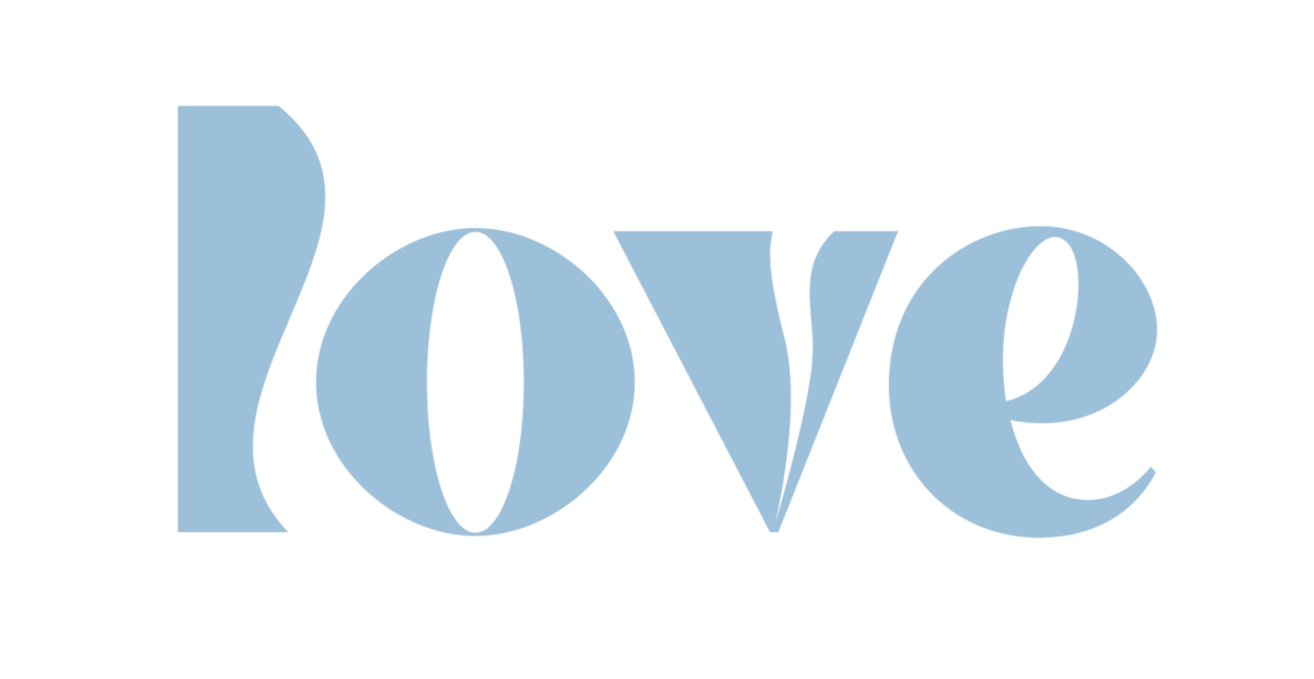 Love Words blue lowercase
