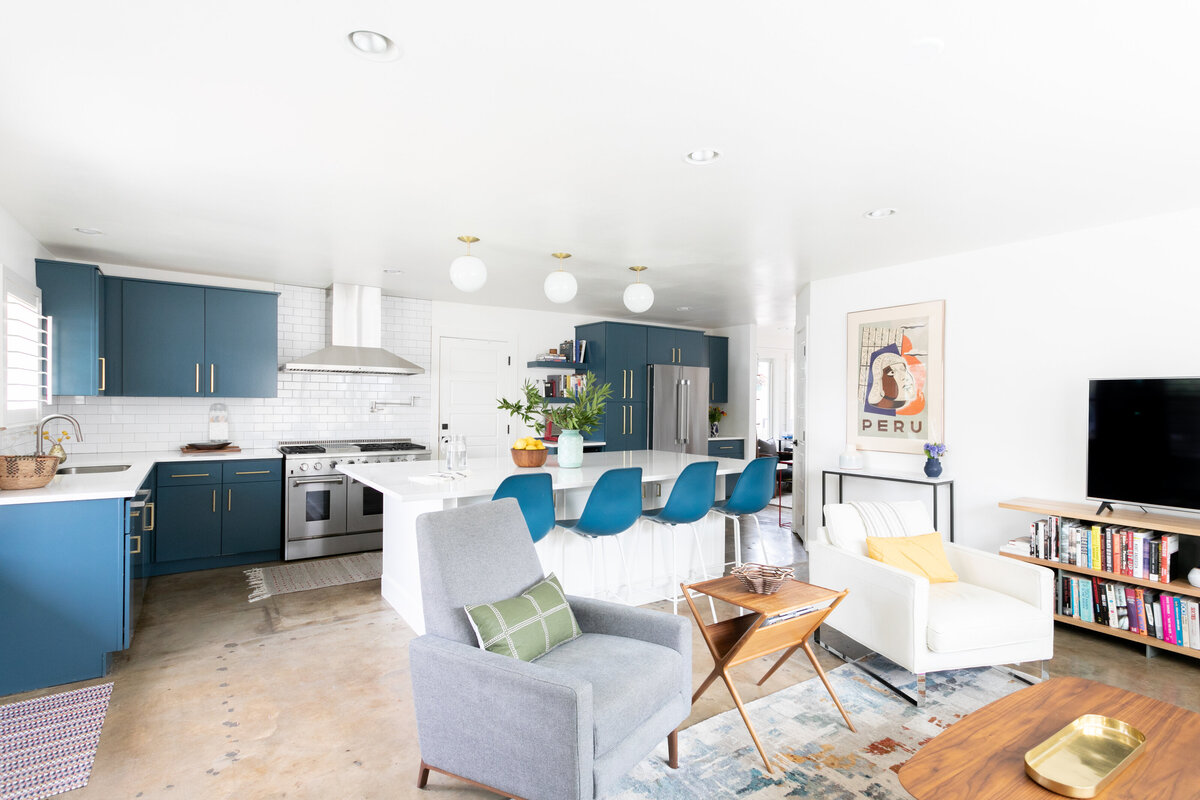 hello-home-austin-teal-kitchen-remodel-open-layout-semi-flush-pendants-l-shape-kitchen-stained-concrete-floors-6