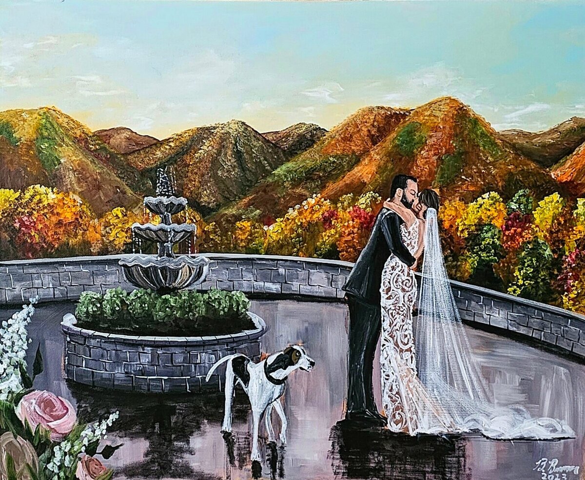 House Mountain Inn Live Wedding Painting