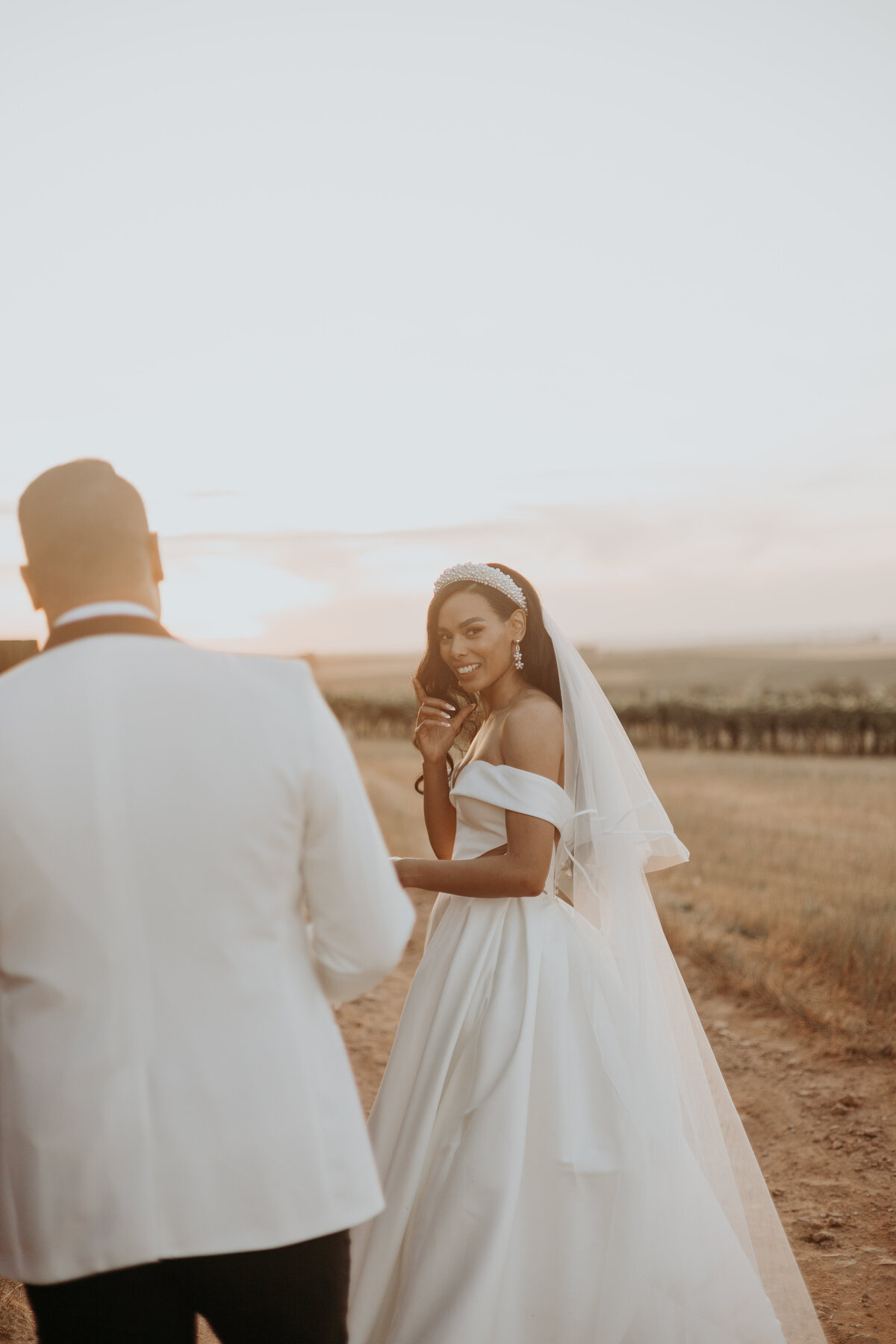 Hochzeitspaar beim Shootiing auf dem Bakenhof in Wellington Südafrika