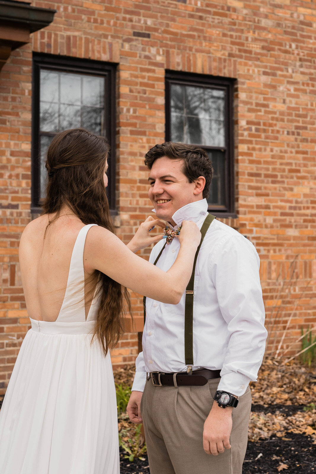 Included in any Indiana elopement package is the option to get ready together for an elopement day