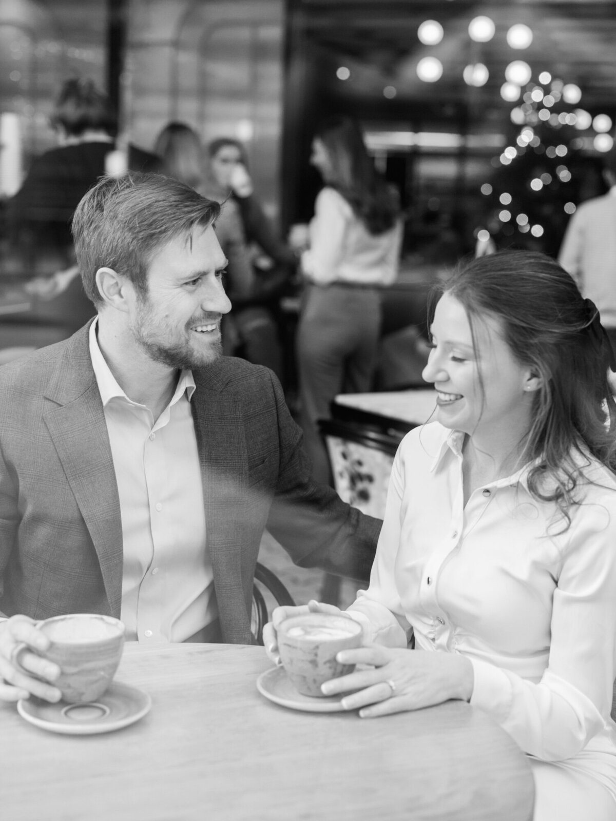 A Coffee Shop Engagement Session During Chicago Winter