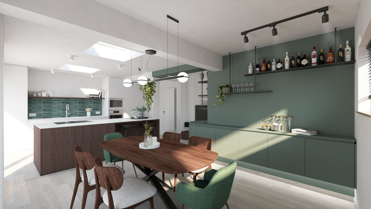 interieurontwerp-modern-groen-homey-huiselijk-gezellig-licht-EETRUIMTE 2
