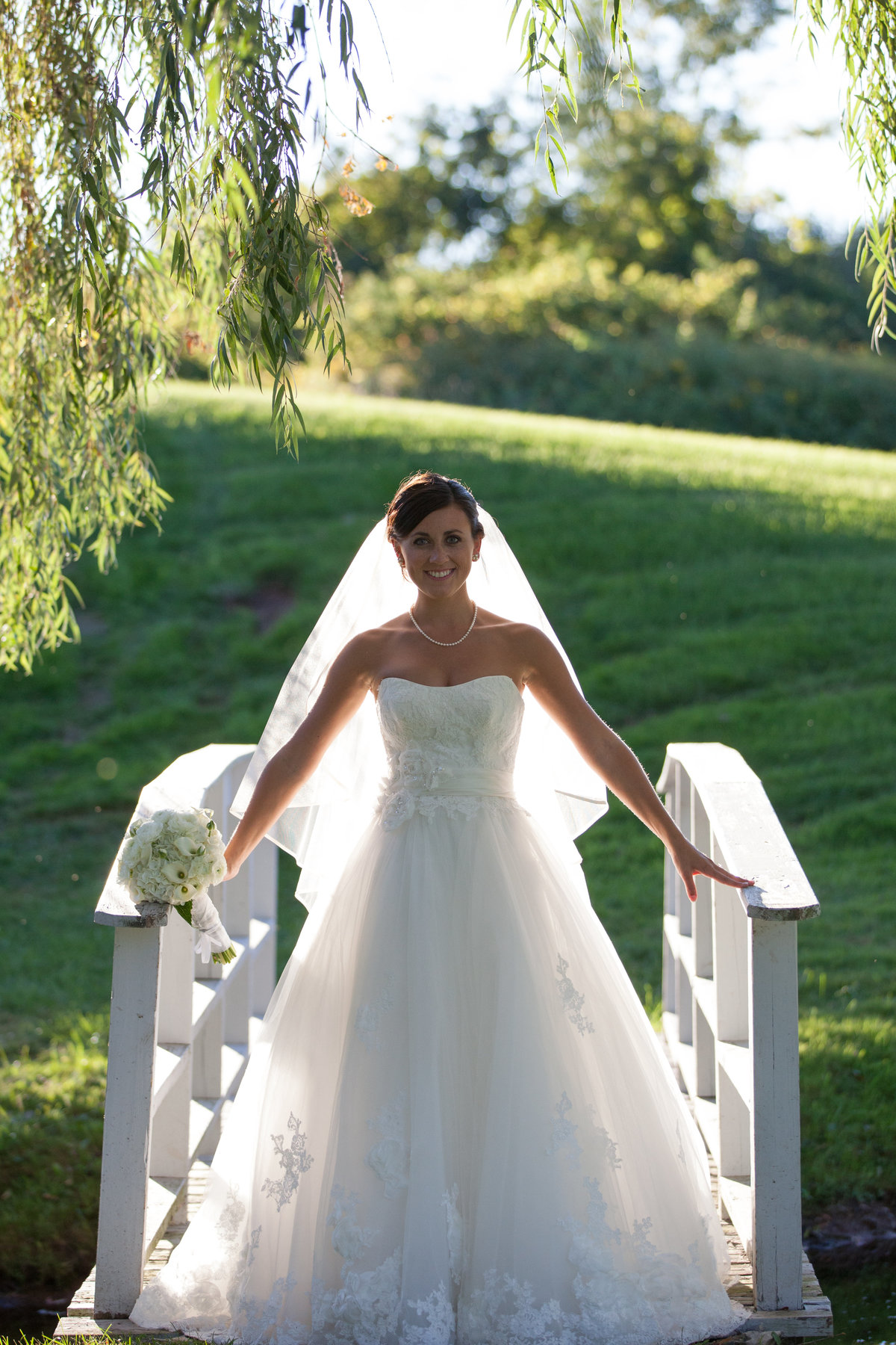 bride on a bridge