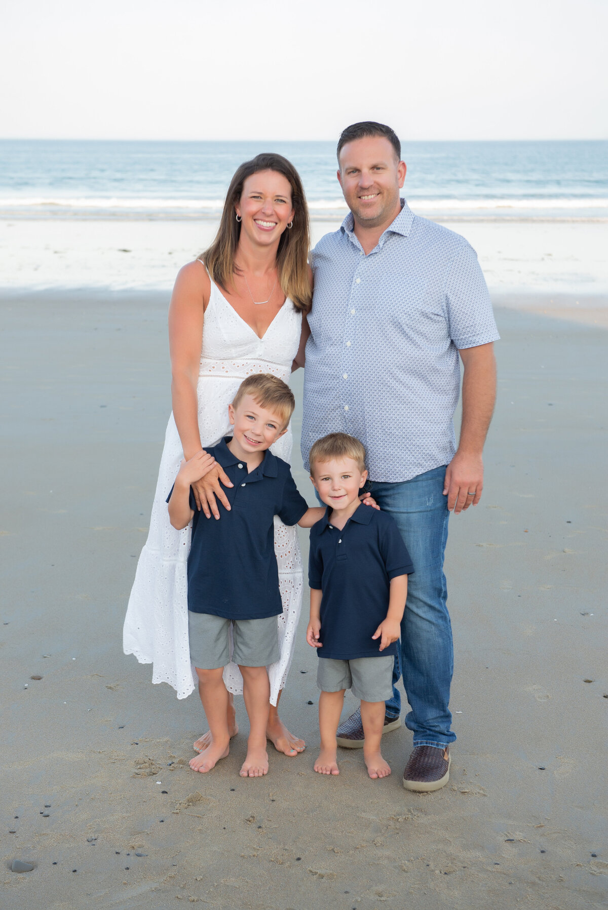 Family portrait on Wells Beach Maine
