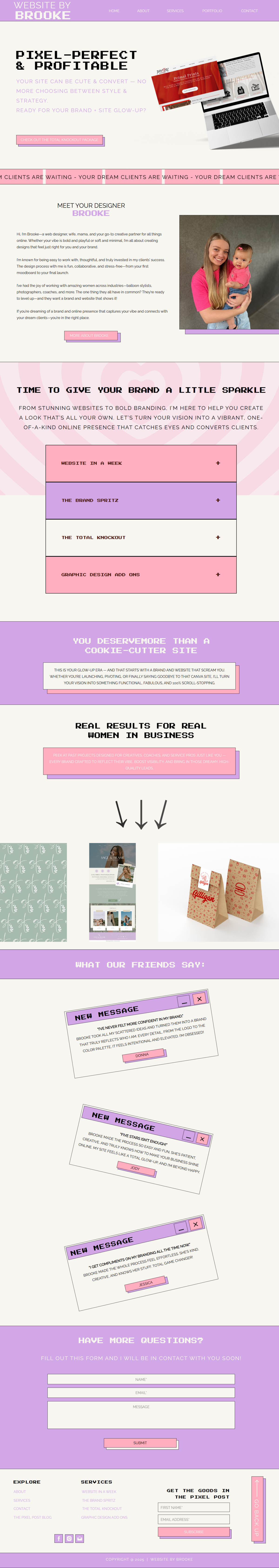 Custom Website for website by brooke - old branding