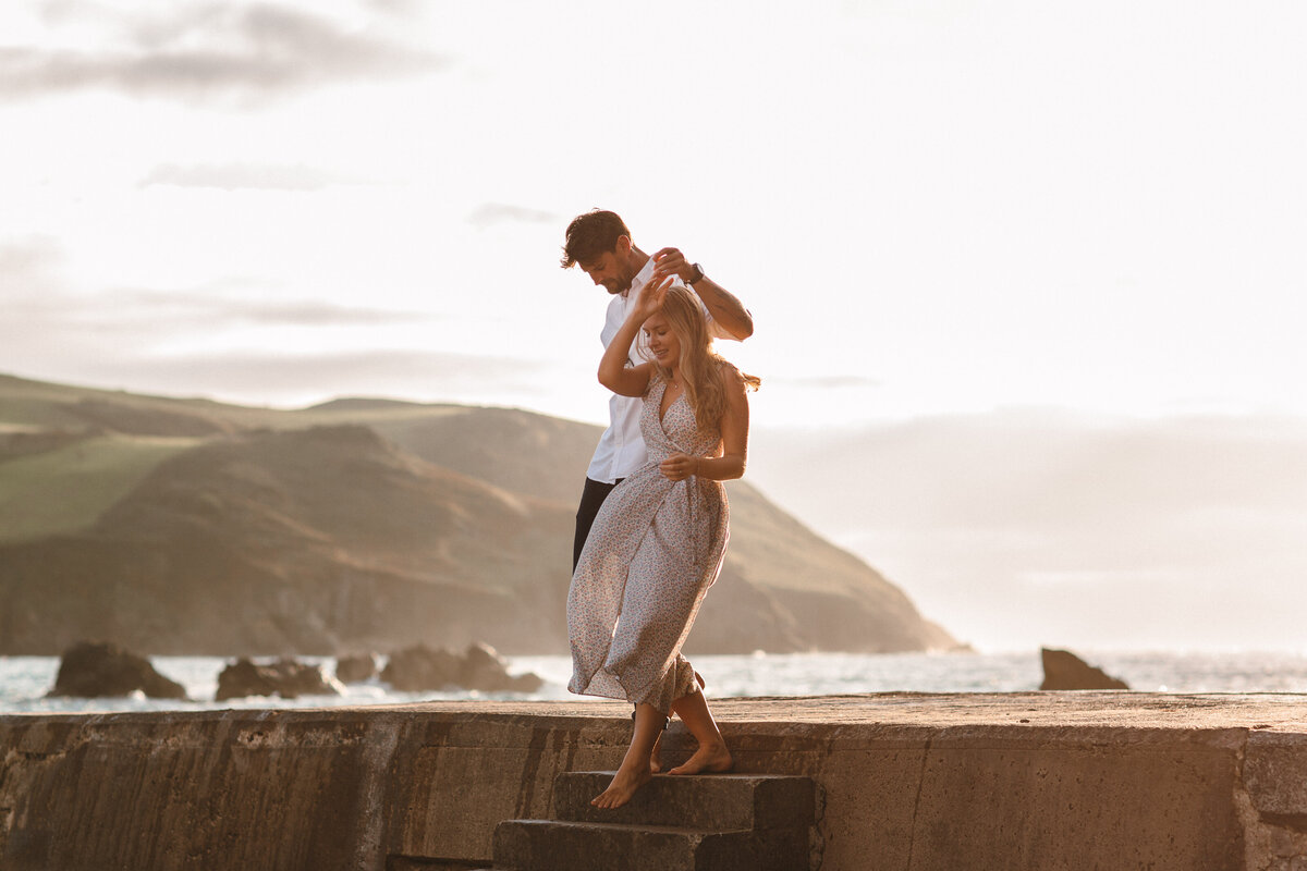 Engagement shoot at Hope Cove in Devon