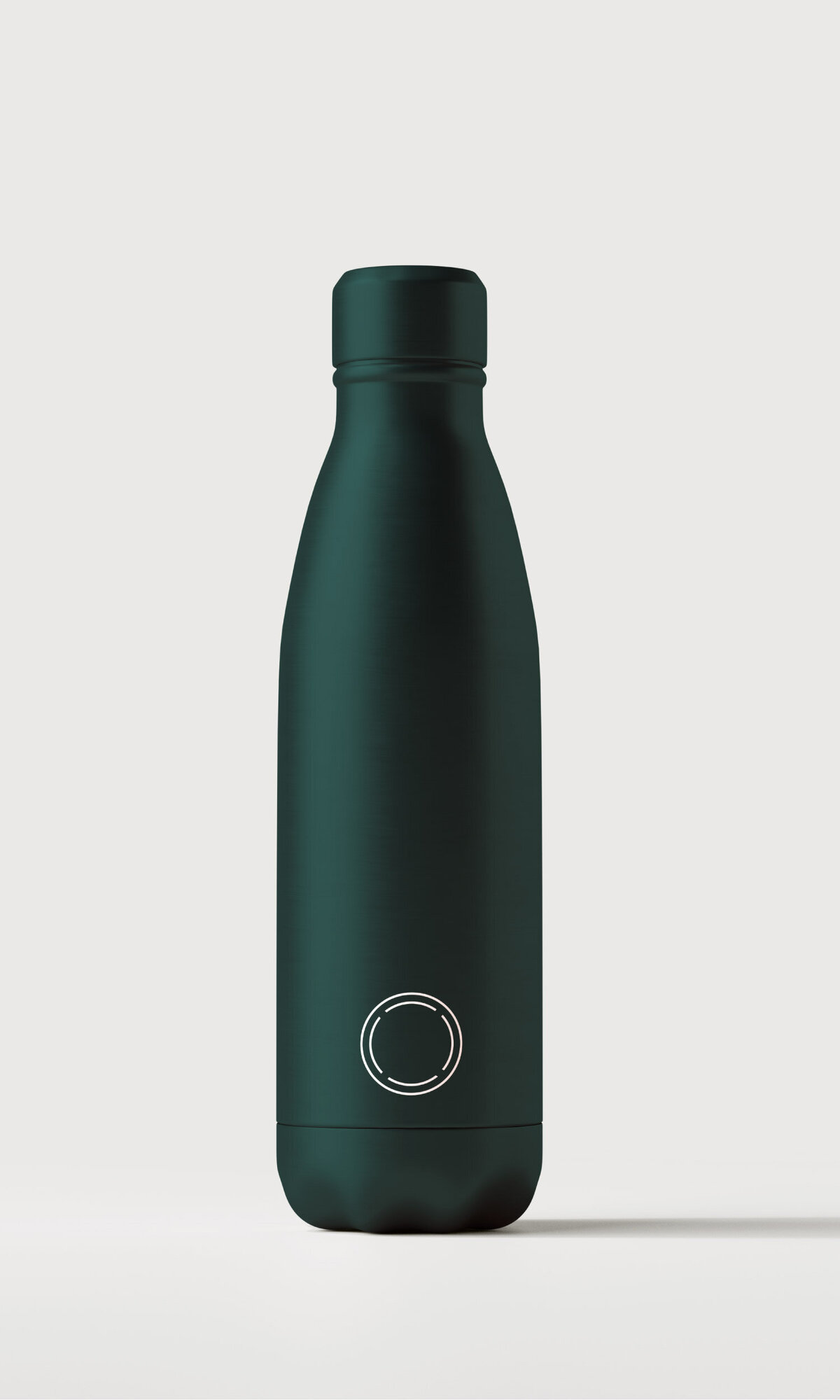 A mockup of the Rosie Moore brand mark on an aluminum bottle