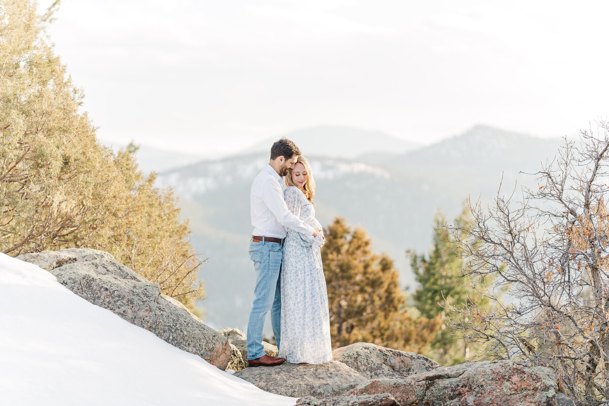Colorado Winter Maternity Mountain Pictures Mount Falcon Elena Spraguer Photography0072