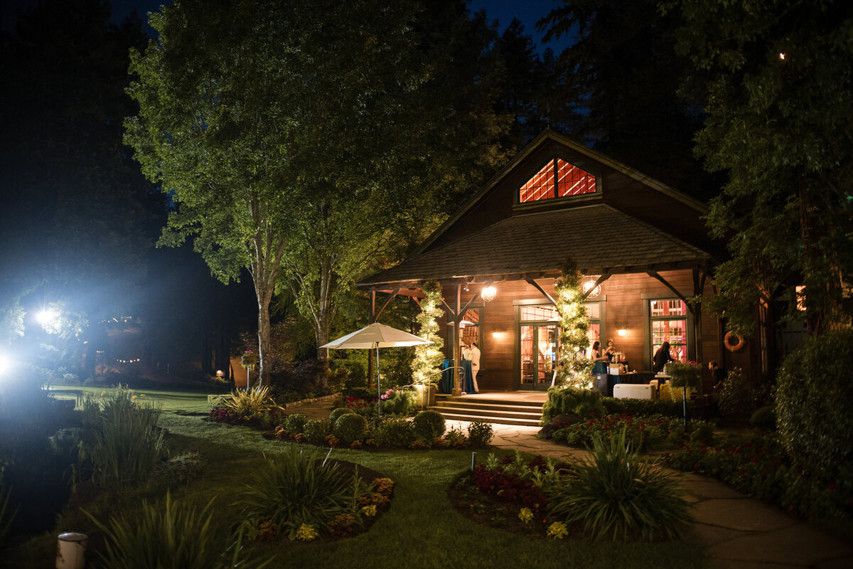 An outdoor shot  at a destination wedding at Nestldown in Los Gatos, California