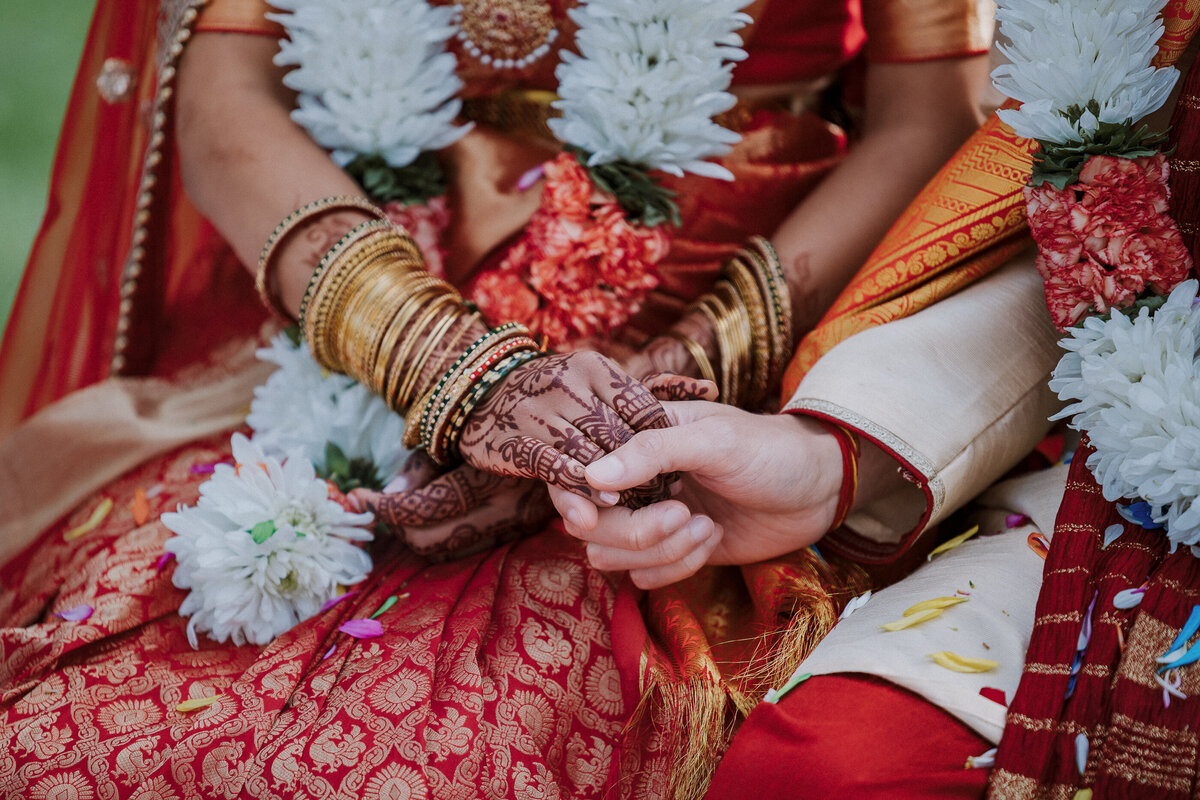 south asian american wedding in california red