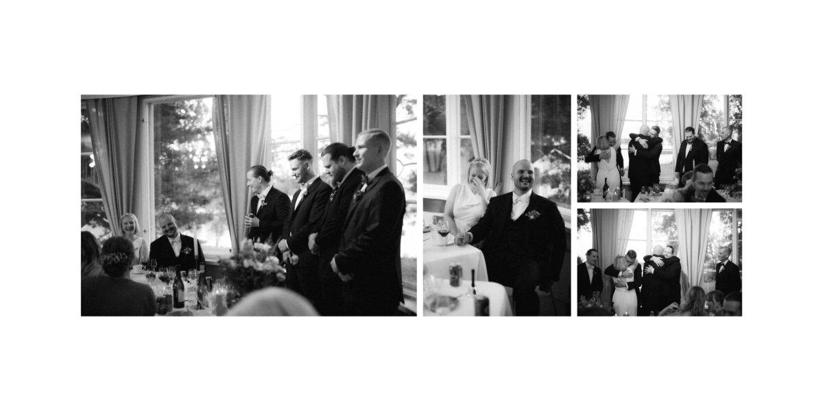 Documentary wedding photos of a wedding reception in Helsinki