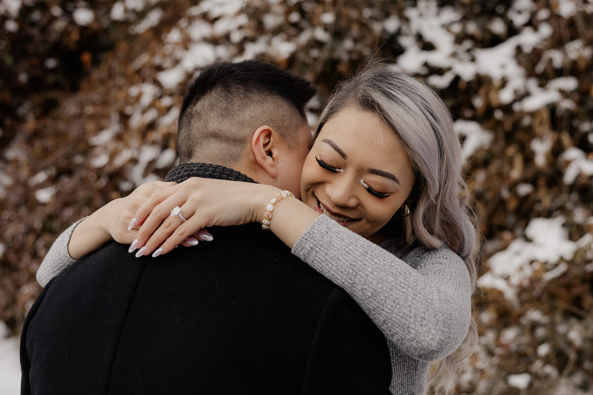 Engagement Photos in the snow at Fort Tryon Park NYC