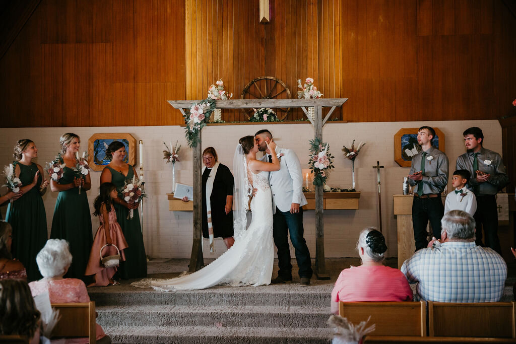 Indoor wedding ceremony in Montana