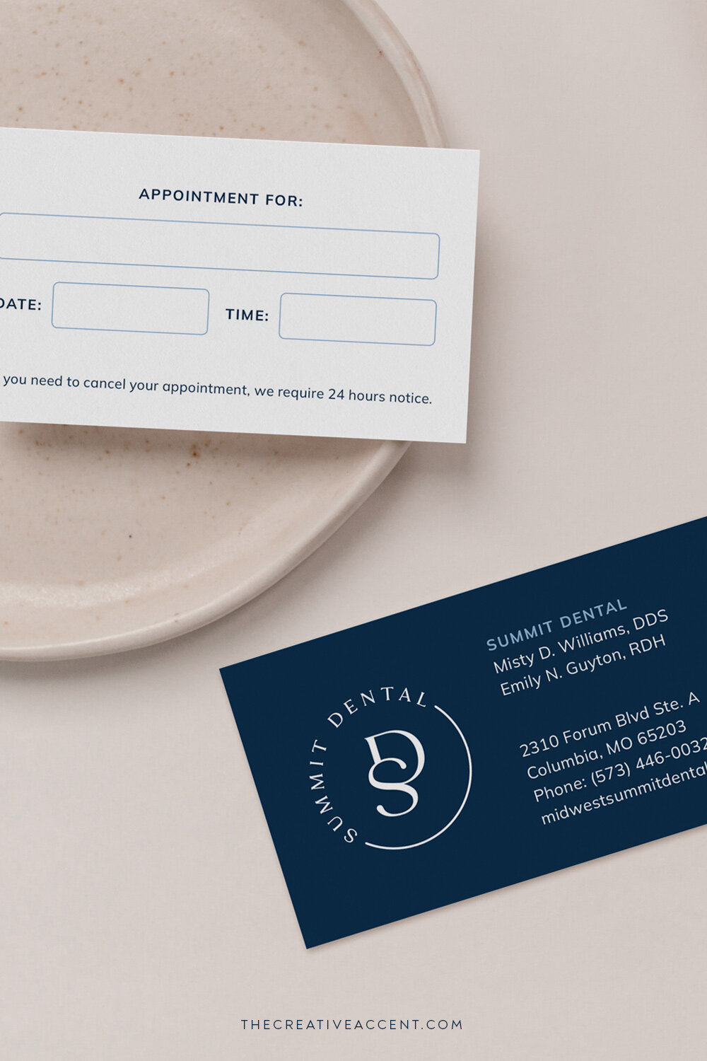 dentist appointment card design