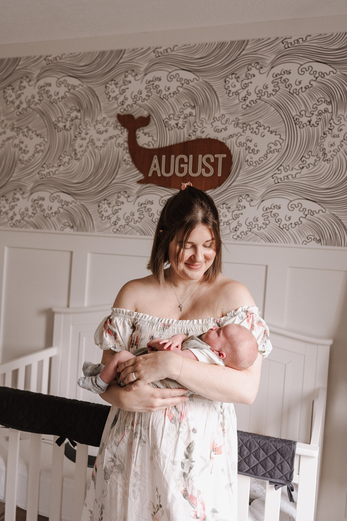 Mom holding baby