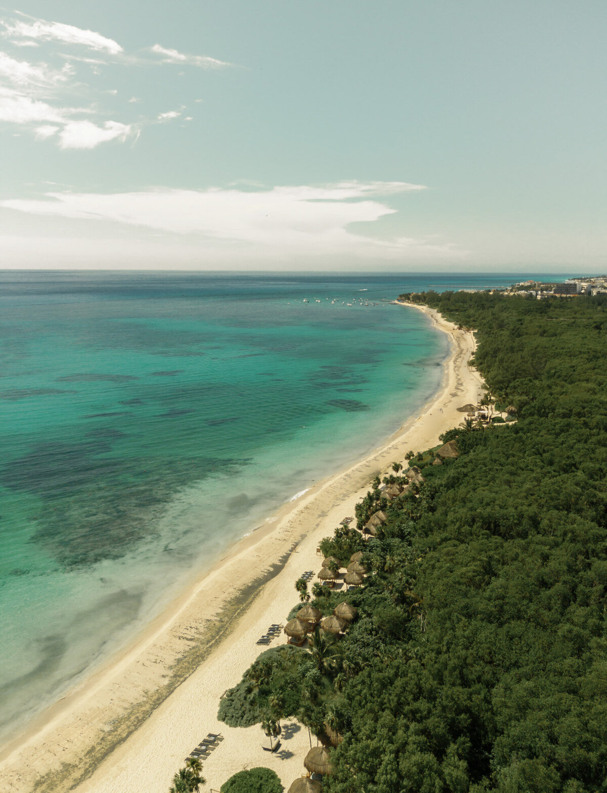 drone photo of Yucatan coast, Caribbean sea, Mexico