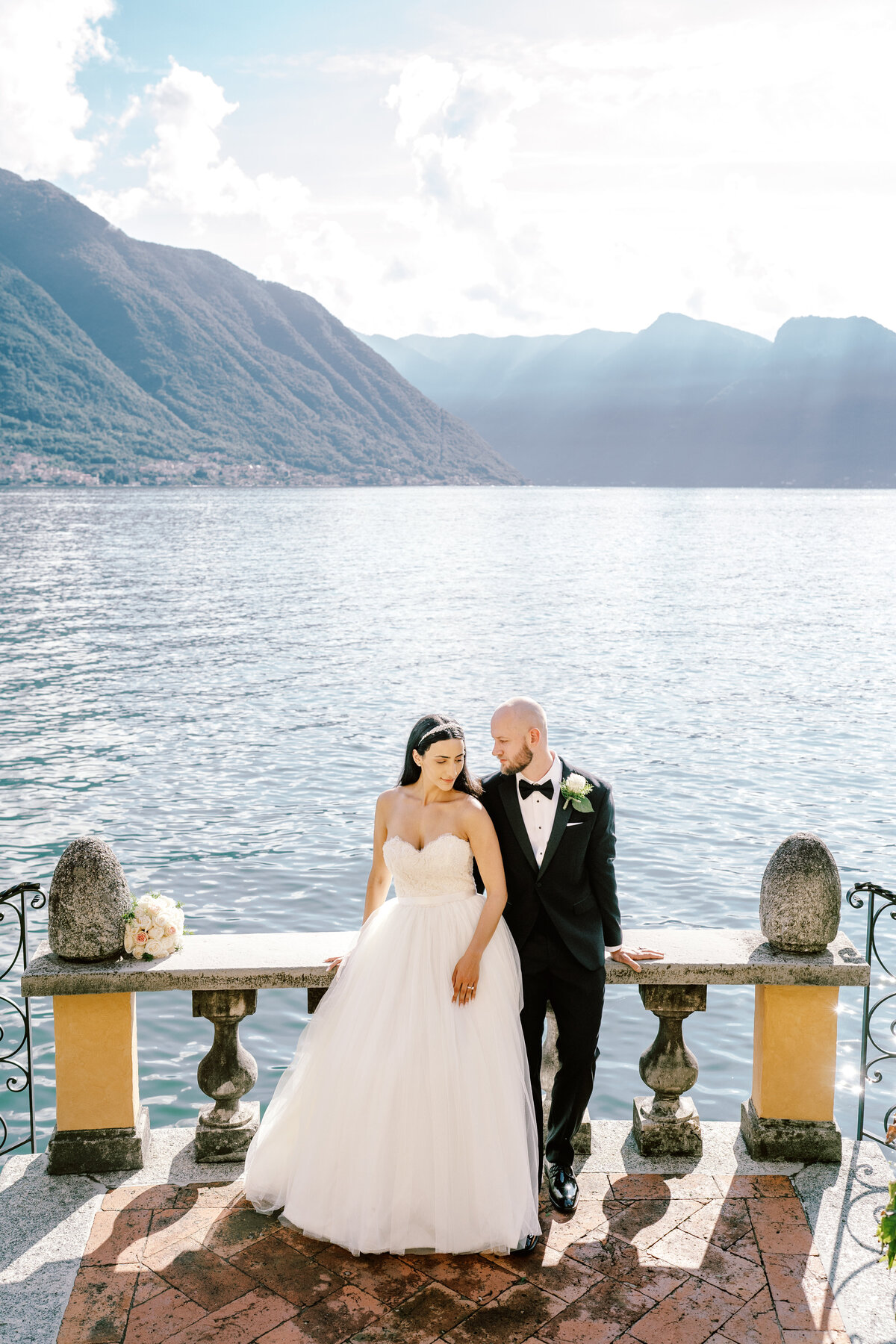 Film photograph of an elopement at Villa Cassinella on Lake Como Italy
