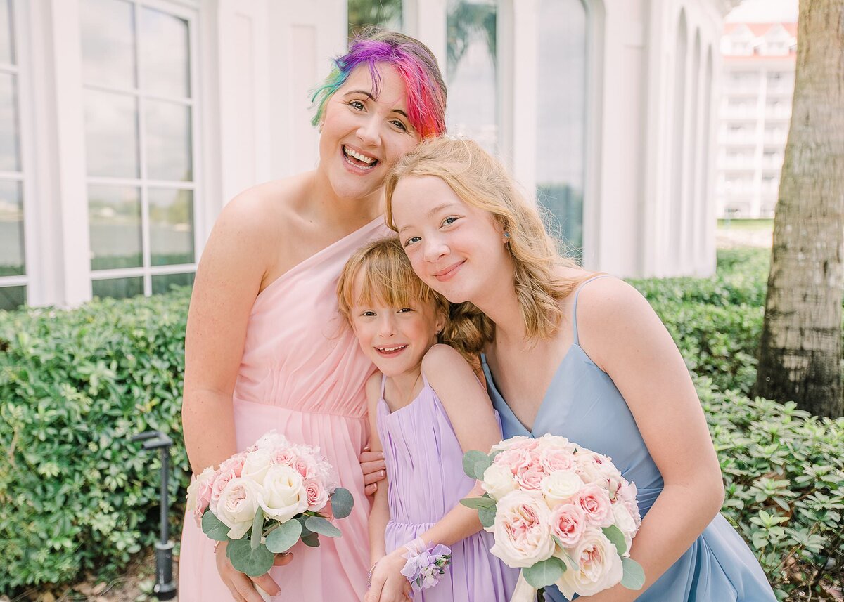 Bride's kids are bridal party at Disney's Wedding Pavilion