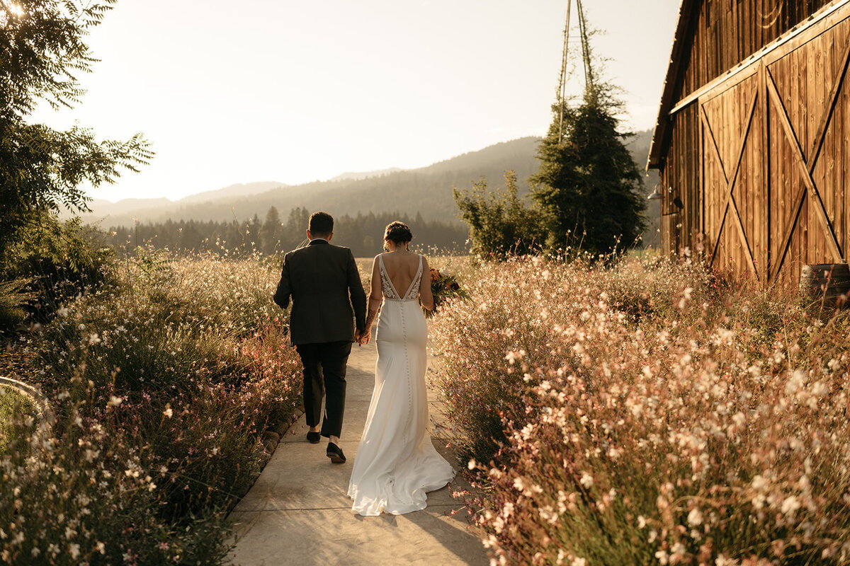sunset photos at Tin Roof Barn Wedding