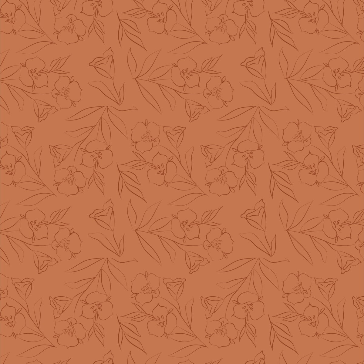 Nurture Lane Realty flower pattern in light orange and dark orange.