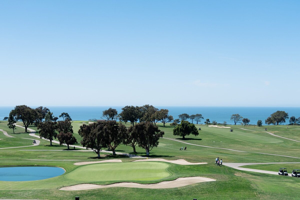 Torrey Pines Wedding with golf course and beach views