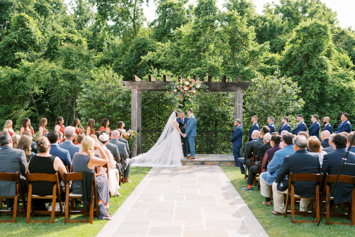 Outdoor wedding ceremony setup