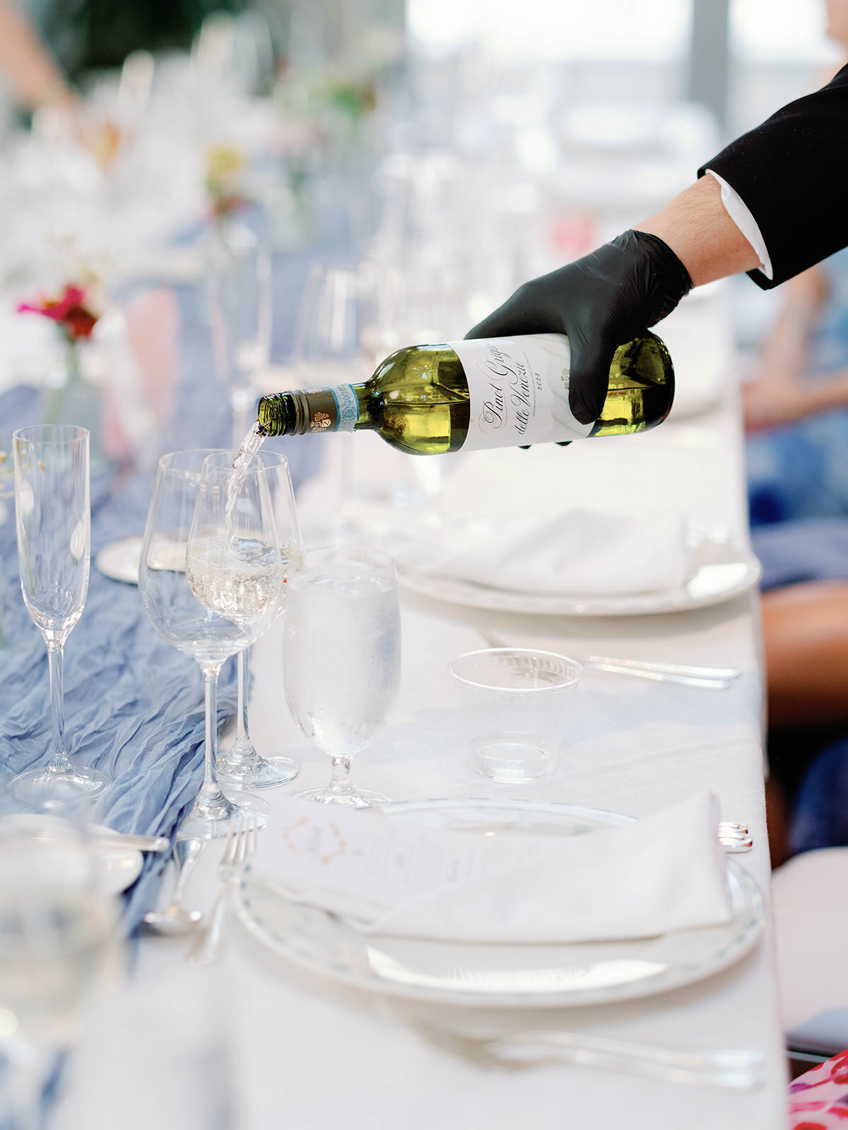 Champagne being poured