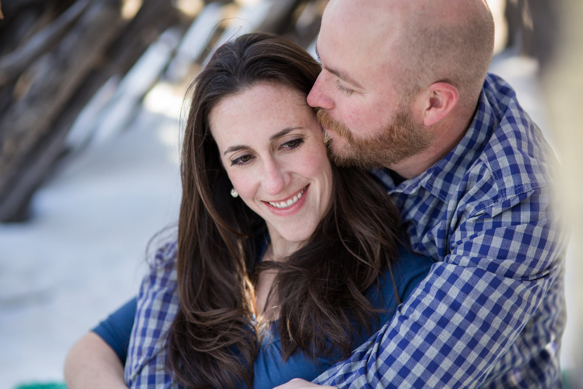 Snowy engagement photos in denver