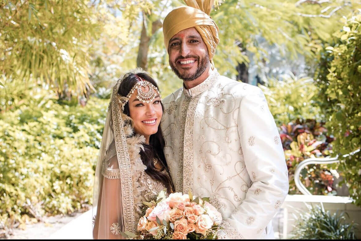 Stunning bridal hair and makeup completed this elegant look for a multicultural wedding celebration. Mistique Makeup specializes in wedding beauty services for every tradition, offering mobile bridal hair and makeup in Austin, San Antonio, and Dallas.