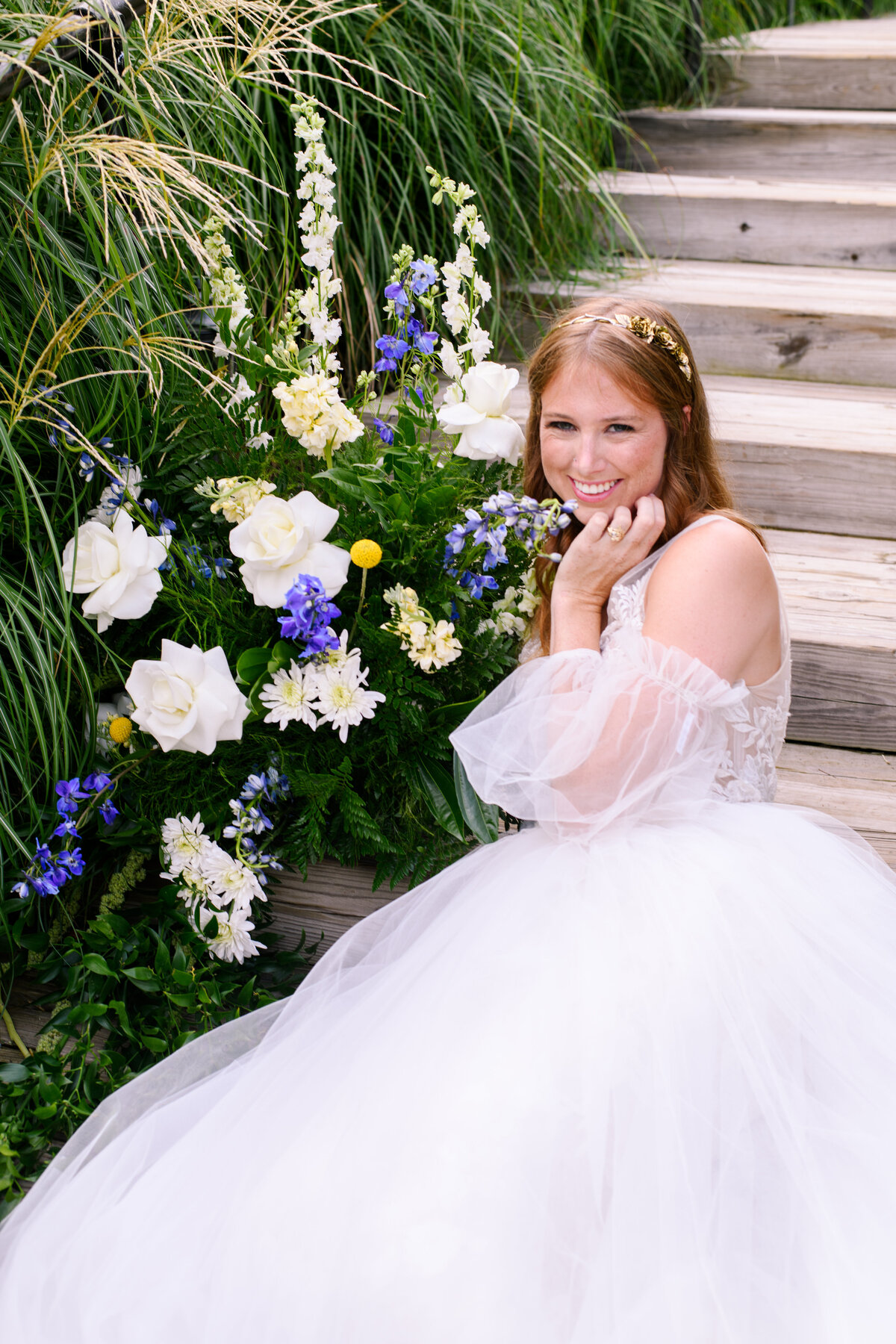 Bride with florals
