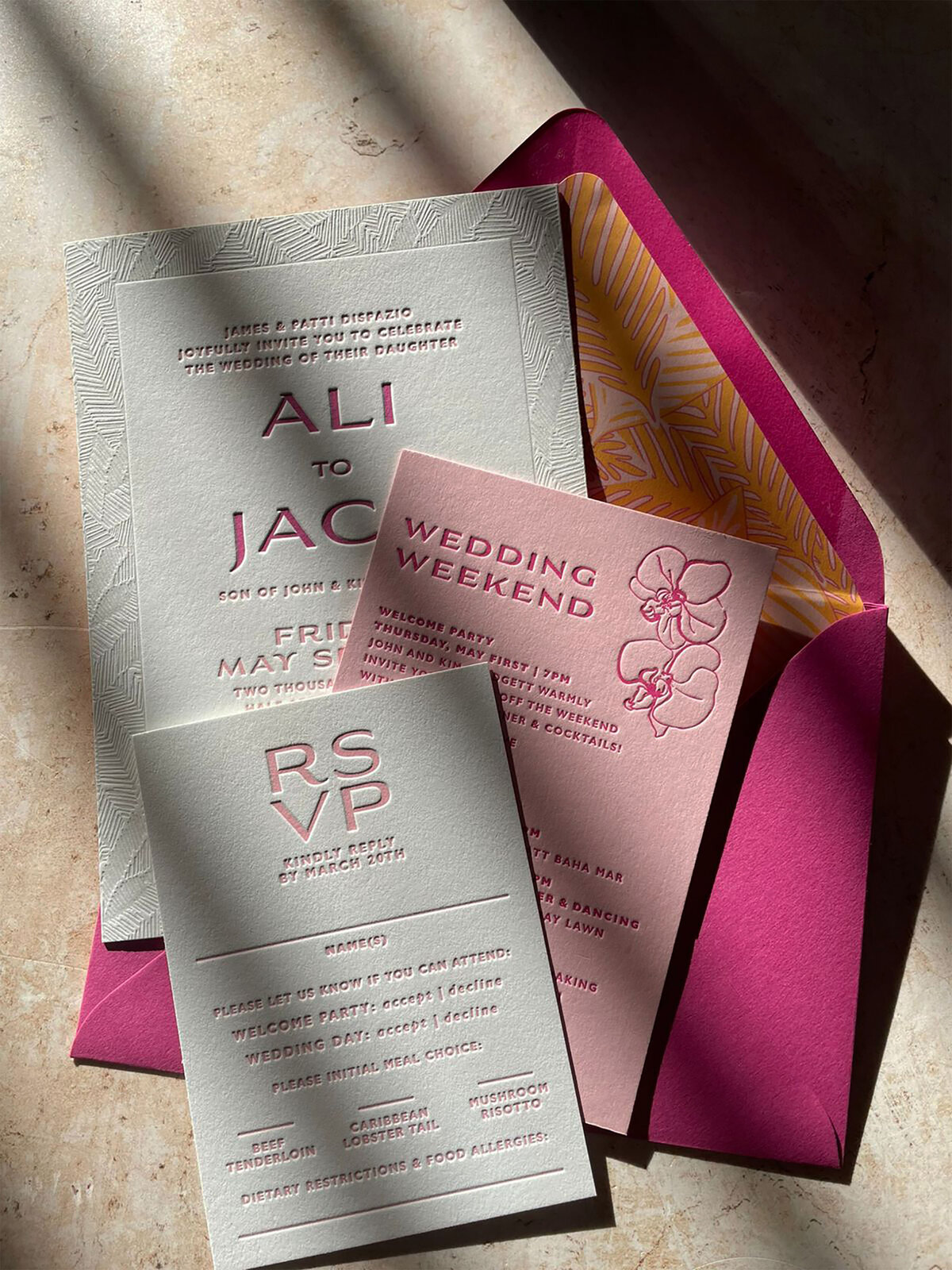 modern_tropical_letterpress_destination_wedding_invitation_bodega_press