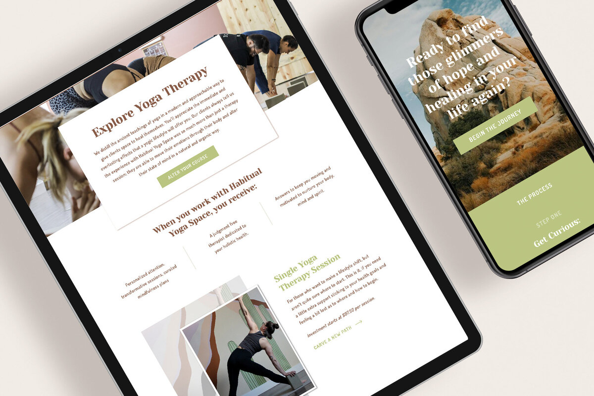 Semi custom website design for Yoga Instructor