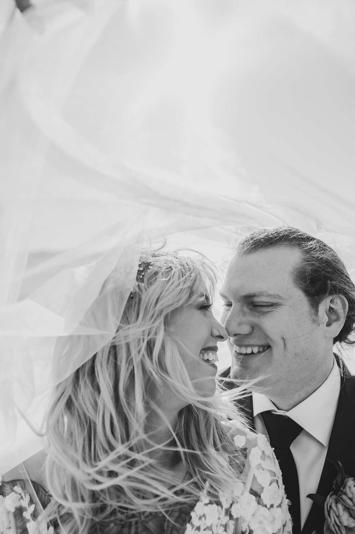 Black and white wedding photos in South FL
