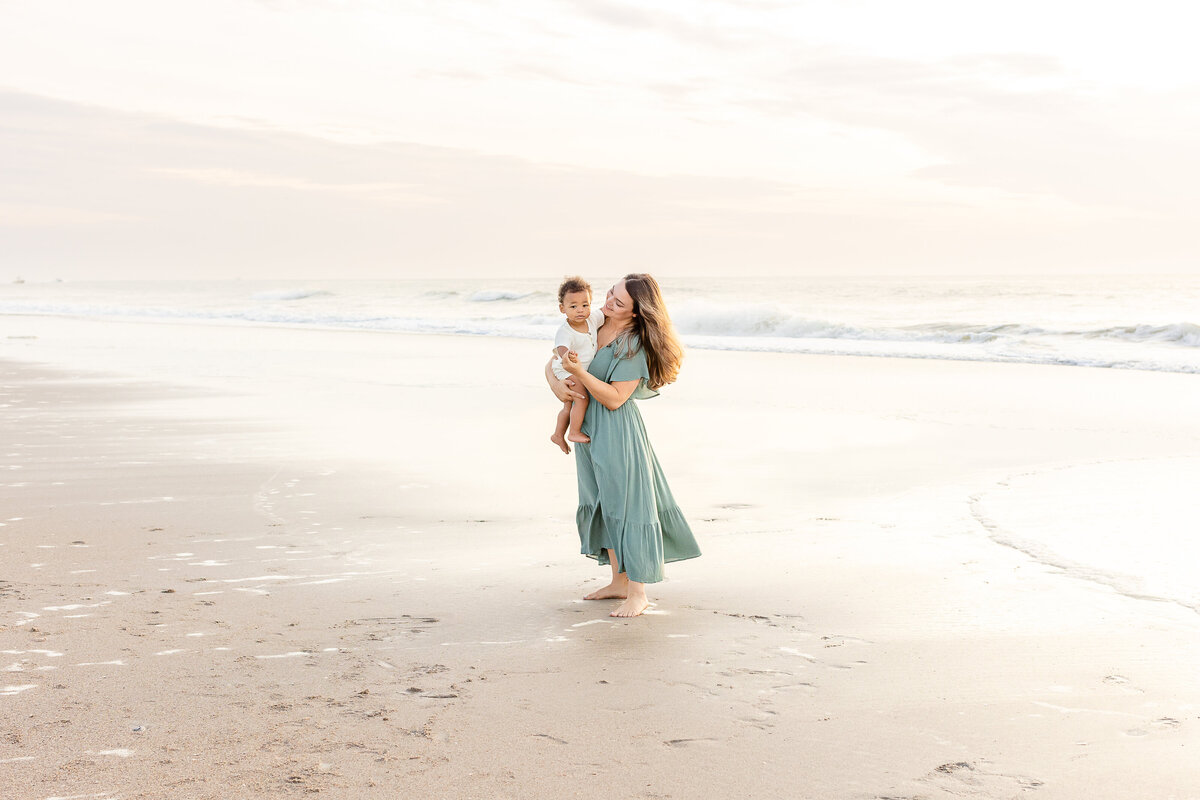 Mommy and Me session during sunrise in Atlantic Beach Florida