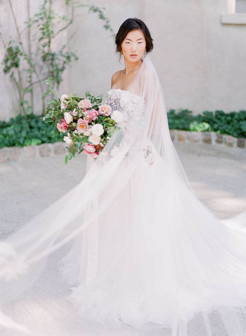 Bride with Sweeping Veil Photo