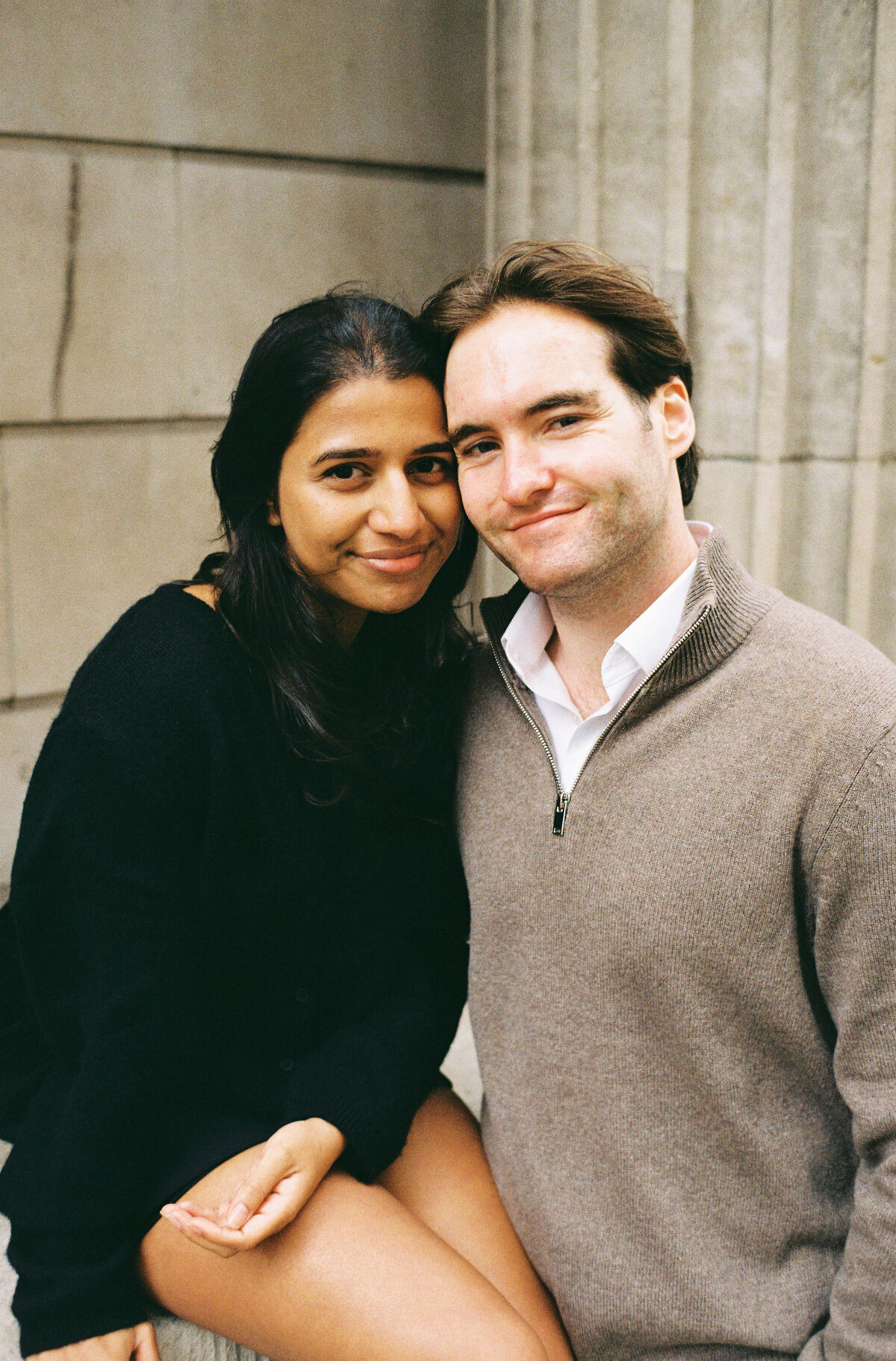 London couple portrait session captured on 35mm film