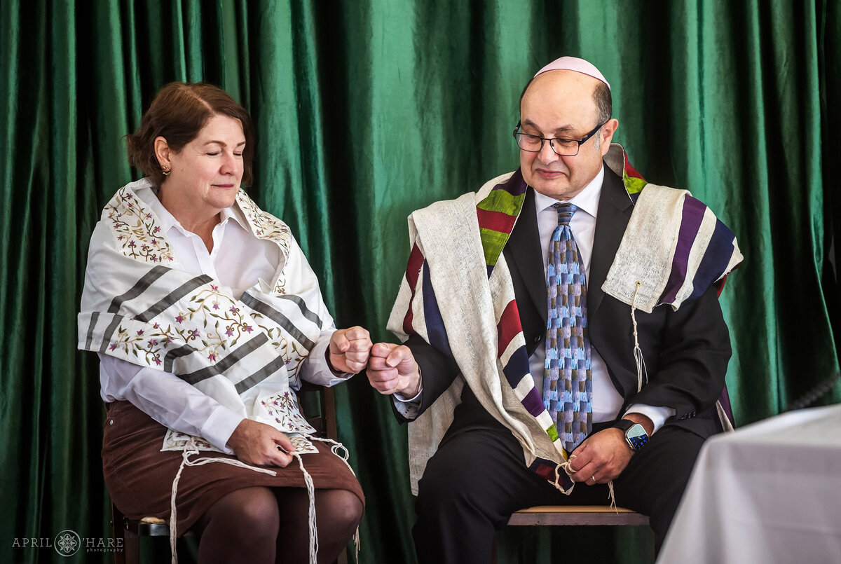 Adventure Rabbi Fist Bump at a Bat Mitzvah in Colorado